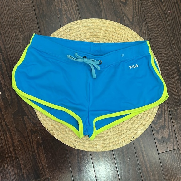 Fila Neon Swim Beach Drawstring Hot Pants Shorts Size XS - Picture 3 of 6
